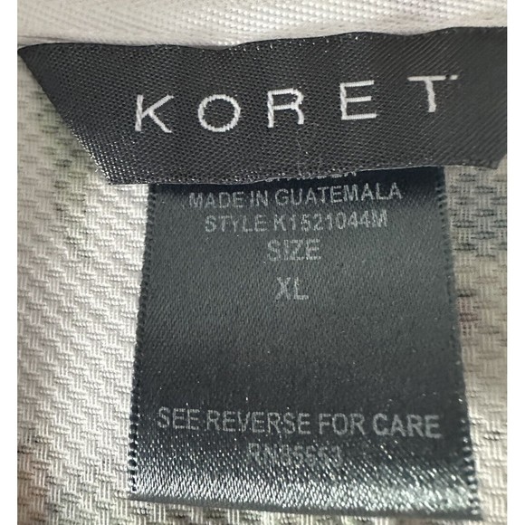 Koret White floral print Full Zip long sleeve jacket Pockets Collared Coat Sz XL - Picture 5 of 8